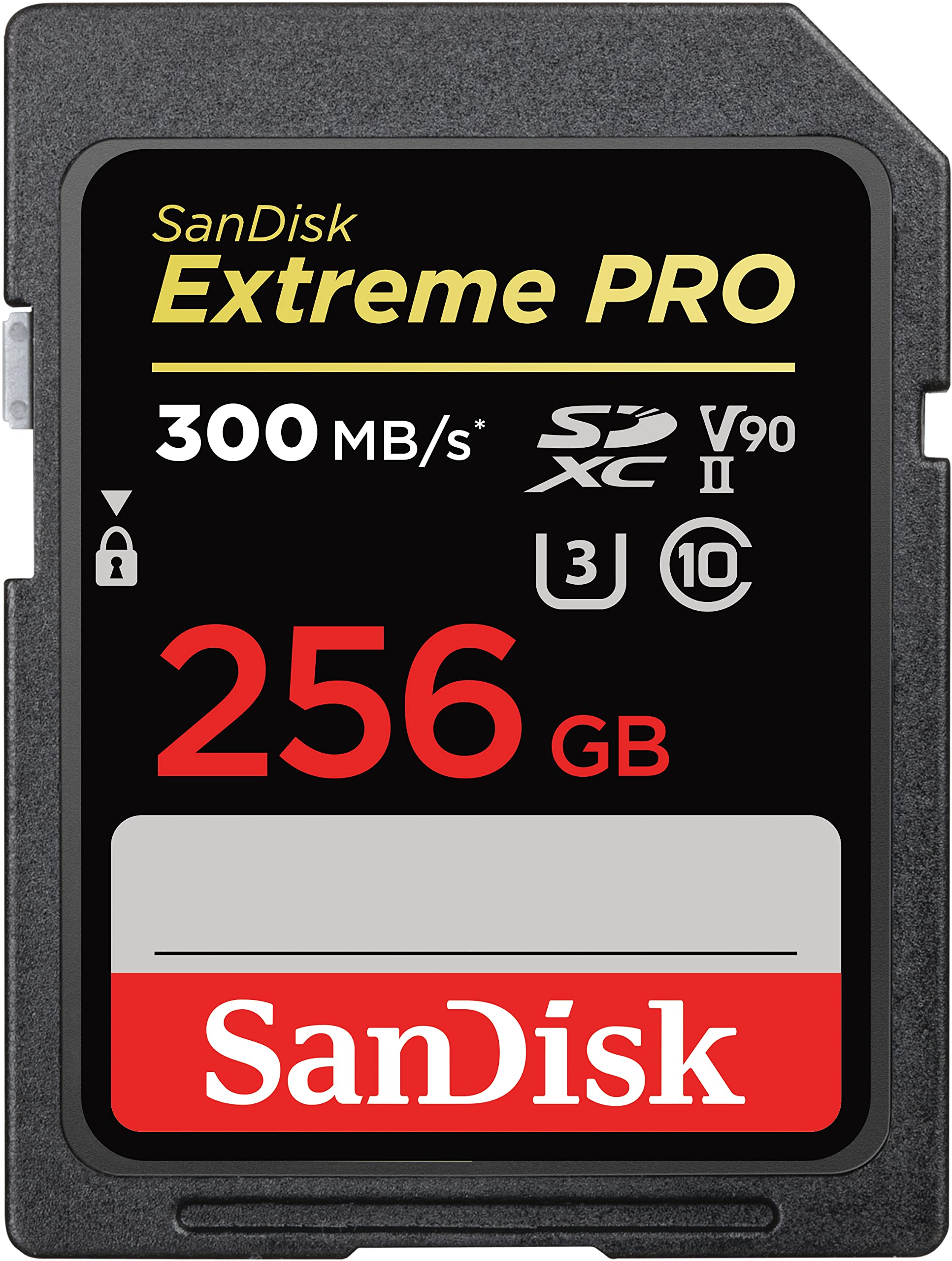 SanDisk Extreme Pro SDXC UHS II V90 SD Card 256GB, 300MB/s R, 260MB/s W for 8K and 4K Video