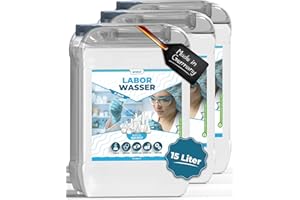 ‎QINDOO 3x 5L bidestilliertes Wasser, 15L Qindoo Aqua Bidest Laborwasser, 2-fach destilliertes hochreines Premium Wasser (3x 5L Kanister)
