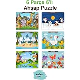 kutuTR &Ccedil;ocuklar İ&ccedil;in Eğitici Ve &Ouml;ğretici Ahşap 6 Par&ccedil;a 13x17 Renkli Puzzle 6'lı Set-606, 8692016027168