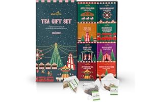 Charbrew Christmas Festive Fairground Tea Gift Set – 16 Teabags in Gift Box | 8 Premium Blends (Black, Herbal & Fruit) | Holiday Tea Assortment, Stocking Filler & Gift for Tea Lovers