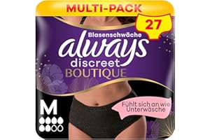 ‎ALWAYS DISCREET Always Discreet Boutique Inkontinenz-Höschen Plus Schwarz, Frauen, M, 9 Höschen, Fühlt Sich An Wie Unterwäsche, Super Saugfähig, Das Design Schmiegt Sich Ihrem Körper An für Eine Angenehme Passform