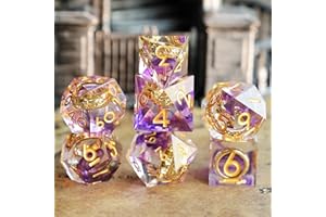 ELIFEL Lord of The Rings DND Dice Set 7pcs D4 D6 D8 D10 D12 D20 D% Polyhedral Handmade Resin D&D Dice for Dungeons and Dragons Pathfinder Roll Playing Table Games RPG MTG Games with Gift Box