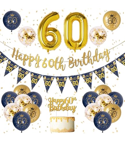Hallmark Geburtstagskarte Zum 60. – Modernes Goldfolien-Design, 16x16 Cm