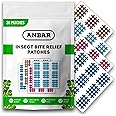 Anbar Bug Bite Itch Relief Patches to Relieve Itchy Irritation and Swelling, Mosquito, Tick, Midge, Fly, and Sandfly Post-Bite Skincare, Natural Deet-Free Patch, 36 Pcs