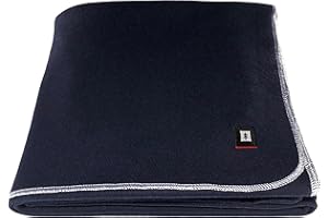 EKTOS 90% Woolen Blankets, 90" x 66", Warmest Blanket, Washable Wool Blanket, US Navy Blanket (Navy Blue)