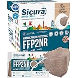 50 Mascherine FFP2 Certificate CE Colorate TORTORA SICURA Protection BFE ≥99% Made in Italy Mascherina ffp2 vera Marcatura EF