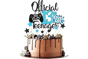 Joyeah 13th Official Teenager Cake Topper Decorations Glitter Game Themed Cake Topper Birthday Cake Decoration for Kids Birthday Party Favors