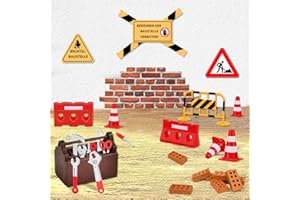 LUCKEEY Wichtel Zubehör Baustelle,24Pcs Wichtel Baustelle Set,Miniatur Wichtel Zubehör,Wichteltür Baustelle Puppenhaus Zubehör 1/12,Wichtelbaustelle Miniatur Deko Weihnachten,Wichtel Baustelle Einzug