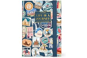 Legami - Agenda diaria fotográfica Small 2026, Travel Stickers, 12 meses, cierre con elástico, agenda de enero 2026 a diciembre de 2026, en papel FSC certificado, 9,5 x 13,5 cm