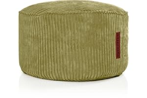 Green Bean© Pouf per interno 45x25cm Imbottitura EPS & Velluto a coste morido accogliente lavabile - Cuscino Pavimento Lounge Sedia Sgabello Relax Pouf Bambini Adulti Verde