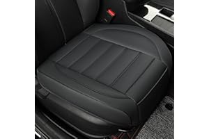 Vankerful 1 Pack Leather Front Car Seat Covers,Bottom Seat Covers for Cars,Driver Car Seat Cushion Cover,Luxury Seat Protectors,for Most Vehicles,Sedan,Truck,SUV(Black)