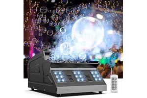 ZonQoonz Macchina del Fumo con Bolle, Macchina del Bolle 1500W con 18 effetti RGB 3 in 1, Telecomando con Controllo D-MX, Adatto per Feste, DJ, Halloween, Natale, Matrimonio