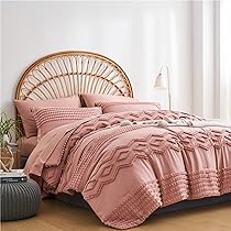 Weißes Getuftetes Bettdecken-Set King-Size – 7-teilig, Mikrofaser, Shabby Chic, Komplett Mit Laken