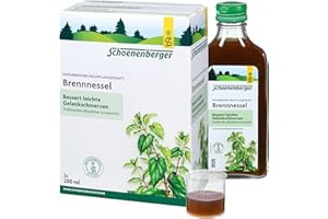 ‎SCHOENENBERGER Schoenenberger - Brennnessel naturreiner Heilpflanzensaft - 3x 200 ml Glasflasche - natürliche Linderung für Harnwege und Gelenke - freiverkäufliches Arzneimittel - bio