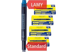 Online 20x cartouches d'encre combi Bleu Royale, effaçable, 4x 5 cartouches universelles, celle qui est toujours compatible, encre pour stylo plume/roller, école, bureau, recharge stylo plume 17026