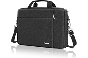 Ferkurn Laptop Bag Case for Women Men, Messenger Briefcase Computer Bag with Shoulder Compatible with Macbook Pro/Air, Dell XPS Latitude, HP Pavilion, ASUS, Acer, Samsung, Black, 15 15.6 16 Inch
