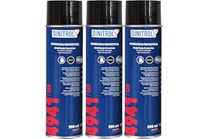 Dinitrol 4941 Lot de 3 aérosols de cire pour dessous de caisse de voiture - Noir 500 ml