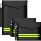 3 Pieces Fireproof File Bag,Double-layer Fiberglass Material,Fireproof and Waterproof Safety Storage Bag to Protect Valuables