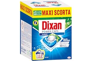 Dixan Powercaps, Detersivo Lavatrice Predosato In Capsule, 2 confezioni da 56 Lavaggi (112 lavaggi) - 1680 g
