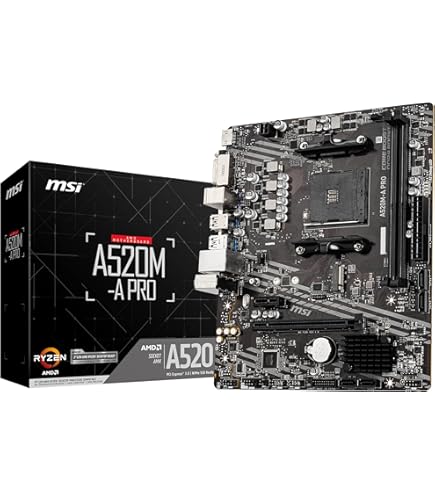 ASRock A520M-HDV AM4 2 DDR4 4XSATA Ultra M.2 6XUSB Ports 7.1 CH HD