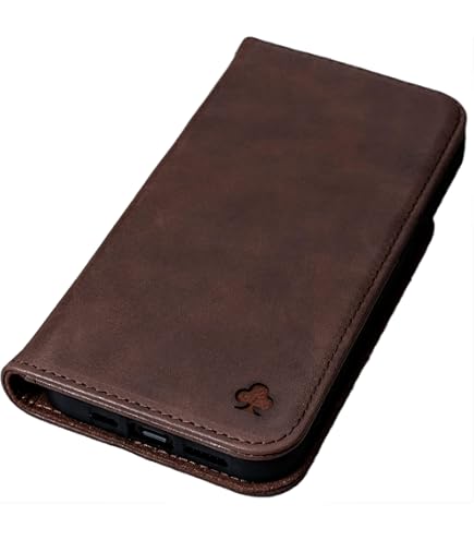 Suncase Leder Etui Für IPhone 12 Mini - Ultra Slim Ledertasche Mit Rückzuglasche