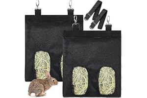 Zliger 2 Stück Heutasche,Meerschweinchen Heu Feeder Bag Kaninchen Heutasche Hängender Feeder Sack Heufütterer für Kaninchen Meerschweinchen Chinchilla Hamster Pet Essential Food Sack Bag