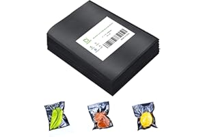 CL CANLENPK CANLENPK 15x 20 cm Vakuumbeutel mit Schwarzer Rückseite und Transparenter Vorderseite,Lebensmittel Aufbewahrung Beutel, Sous Vide zum Einfrieren und Erhitzen von Lebensmitteln (100 Beutel)