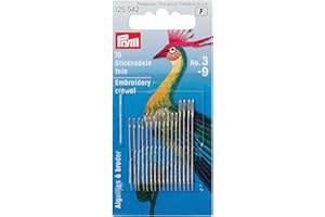 Prym aiguilles à broderie , Acier Inoxydable, Argent - Lot de 16