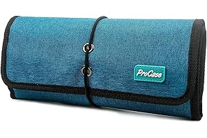 ProCase Organizer na sprzęt podróżny torba na akcesoria elektroniczne, mały gadżet torba do przechowywania etui na ładowarkę kable USB karty pamięci SD słuchawki Flash dysk twardy - zielony, ZIELONY,
