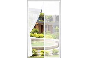 Cinkee AGGIORNAMENTO Zanzariera Magnetica per Porta 120 x 220 CM - Rete Fine, Tenda Zanzariera Porta con Totalmente Calamita, si Chiude da Sola per Balcone, Installazione Facile (Bianca)