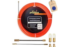 PROFERCA® Sonda Passacavi Professionale 4.5mm 20 metri | Sonda Elettricista | Accessori Intercambiabili | Molla Elettricista
