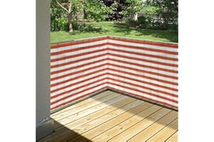 Balkonsichtschutz terra/weiß 90 x 500 cm aus HDPE: wetterfest & langlebig :: Wind- und Sichtschutz für Balkon, Terrasse, Garten ohne bohren