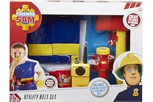 CHARACTER OPTIONS Fireman Sam Utility Belt Set role play toy with working torch, walkie talkie, axe, utility belt & firefighters jacket for imaginative firefighters