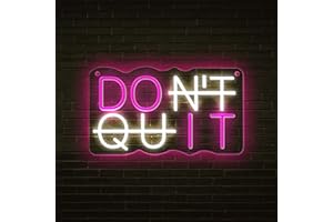 FESPCJ Don't Quit Neon Sign for Wall Decor LED Gym Neon Light Signs for Bedroom Home Office Hotel Pub Cafe Recreation GymRoom Game Room Fitness Club Décor Boyfriend Gift