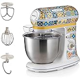 Ariete Positano Kitchen Chef 1588/0P - 1200 Watt Stand Mixer, Dough Kneader, Locking Motor Reaching 2400 Watt, Rust