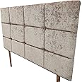 NICE HEADBOARDS Buttoned Design 30" tall 4ft 6" Double Headboard in a Quality Chenille Fabric (GREY)