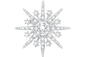 KristLand Star Brooches Sparkly Crystal Brooch Pin Vintage Bridal Corsage Art Deco Ribbon Baroque Brooch Bride Wedding Party Birthday for Women Ladies