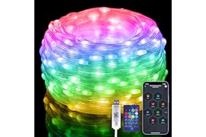 ‎ELECTIGHT 10M Lichterkette mit Farbwechsel,[99+ Modi] 100LEDs Wasserdicht RGB Smart IC Lichtschlauch USB Plug in, mit Timer, Sync Musik, Fernbedienung/App Steuerung, für Weihnachten, Hochzeit, Haus, Party Deko