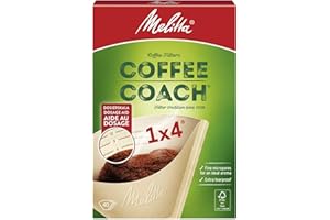 Melitta 6766425 torebki filtrujące Coffee Coach 1x4, brązowe, 40 sztuk, papier, naturalny brąz