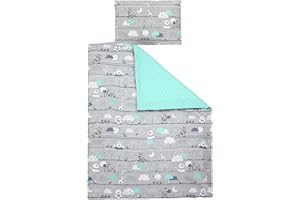 TupTam Set di Biancheria da Letto per Bambini Ragazzi Ragazze 2 Elementi, Orso Menta, 120x90 cm