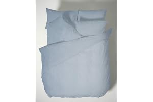 Plain Dyed Cotton Percale Denim 200TC Flat Sheet 240 x 280 cm