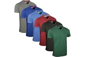 Full Time Sports® Tech 4, 6 Pack of Plain Long Sleeve and Short Sleeve Tops, V-Neck Men's T-Shirts