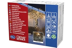 ‎KONSTSMIDE Konstsmide Micro LED Lichterkette, 120 bernsteinfarbene Dioden, 24V Außentrafo, schwarzes Kabel - 3612-800