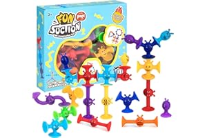 WISPLYE Giocattolo a Ventosa, 38 Pezzi Giocattoli per il Bagnetto in Silicone, Giochi Educativi Sensoriali Giocattolo Vasca da Bagno Piscina Regalo per Bambini Ragazzi Ragazze 3 4 5 6 7 Anni