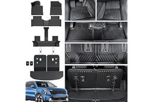 JOULARISE Floor Mats Cargo Mat Set for 2021-2024 2025 Kia Sorento 6/7 Seats Car Mat Accessories(Not Fit Hybrid), All Weather TPE Cargo Liner Trunk Mat for S LX EX SX(Floor Mats+2-in-1 Cargo Mat)