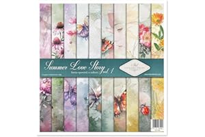 ITD Collection - Set di carta per scrapbooking Scrapbooking Papier 12 x 12 Zoll, 310 x 320 mm, Dekorpapier 30 g/m² - Scrapbook Papier (SLS-063 - Summer Love Story 1)