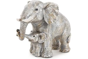Irayin Elefante Portafortuna, Elefante Statuetta, Decorazioni di Elefanti, Regalo Mamma, Regali Elefante per Donne, Soprammobili Moderni Salotto, Statuette Decorative Casa - Argento