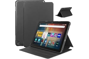 DJ&RPPQ Fire HD 8 Tablet Hülle (12./10. Gen, 2024/2022/2020 Release),Nicht für iPad Samsung,Faltbarer Vorderseite aus Leder und Weich TPU Rückseite für Fire HD 8/Plus/Kids/Kids Pro Tablet, Auto Wake/Sleep.