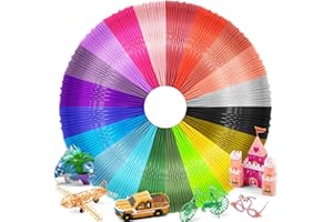 WISETEN Wkłady do filamentu PLA do pióra 3D - 20 kolorów filament do drukowania 3D 1,75 mm, 80 stóp na kolor łącznie 656 stóp dla większości inteligentnych drukarek 3D Pen 3D