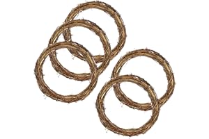 YEENEE 5 Pack Natural Grapevine Wreaths - Spring Grapevine Wreaths Decor Vine Branch Wreath Retro Christmas Rattan Wreath for Farmhouse Party Wedding Home Door Wall Hanging Decor